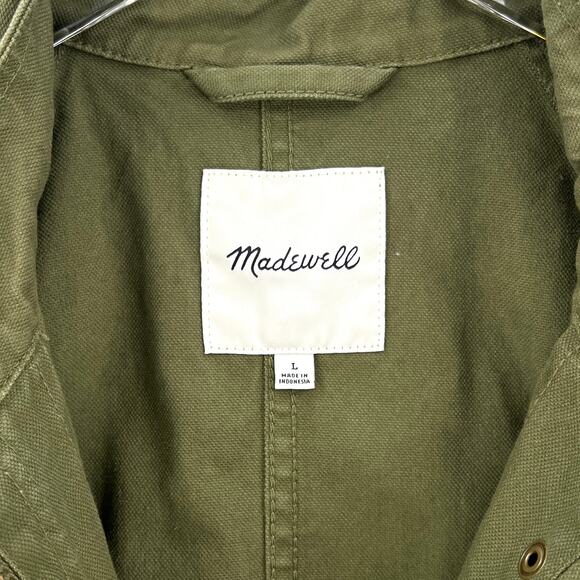 MADEWELL Northover Utility Jacket Womens Large Desert Olive Green Army Surplus - Picture 11 of 16